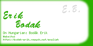 erik bodak business card